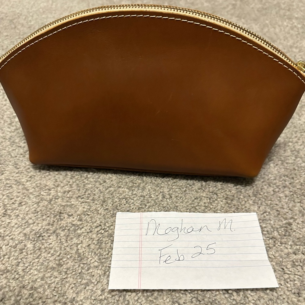 Portland leather honey eclipse pouch